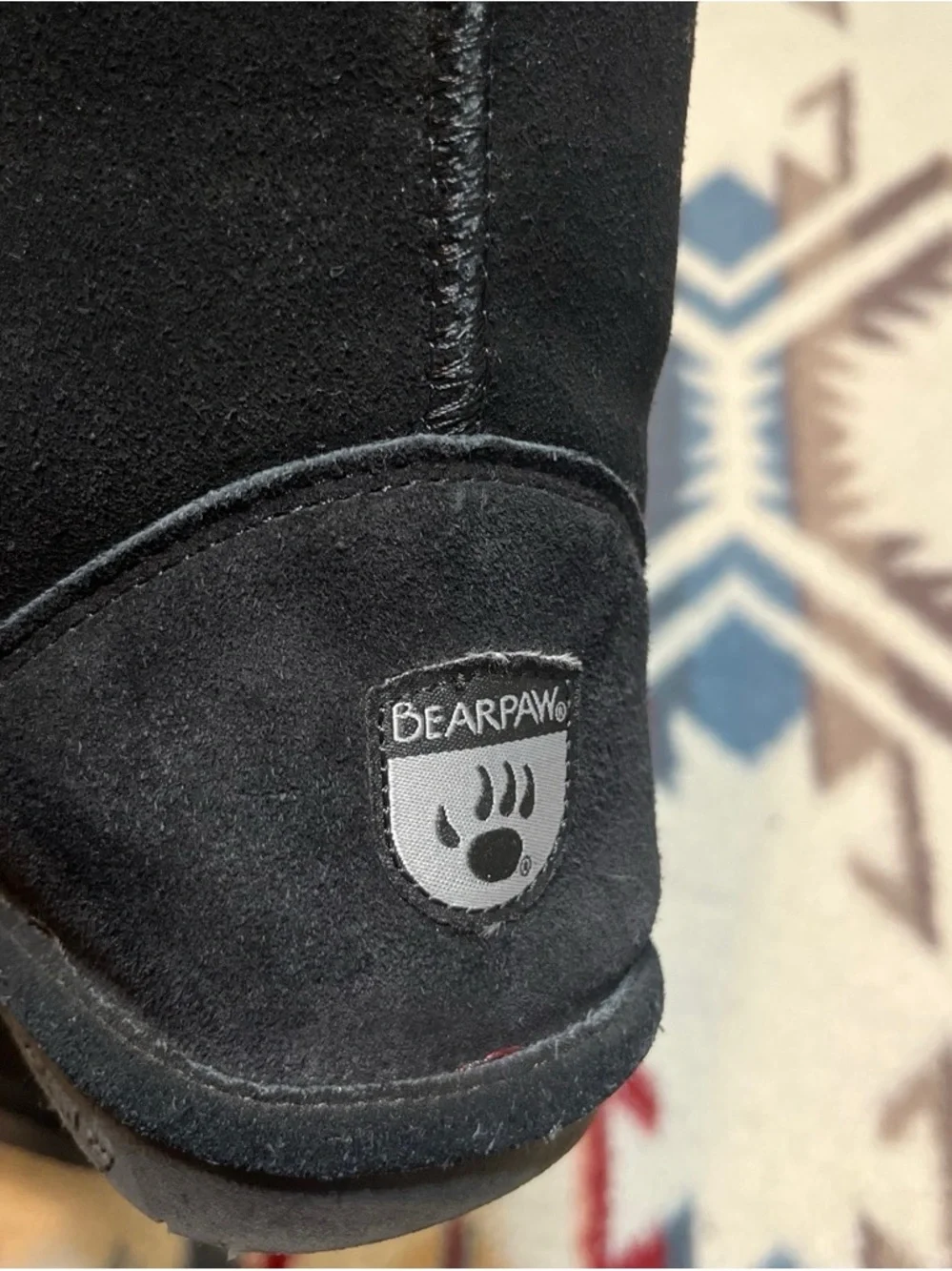 BearPaw Black Suede Short Winter Boot